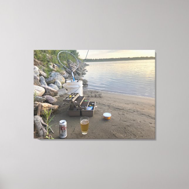 Fishing and Have a Beer Canvas Print (Front)