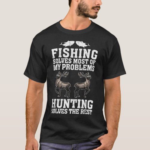 Fishing And Hunting  Christmas Humor Hunter Cool T_Shirt