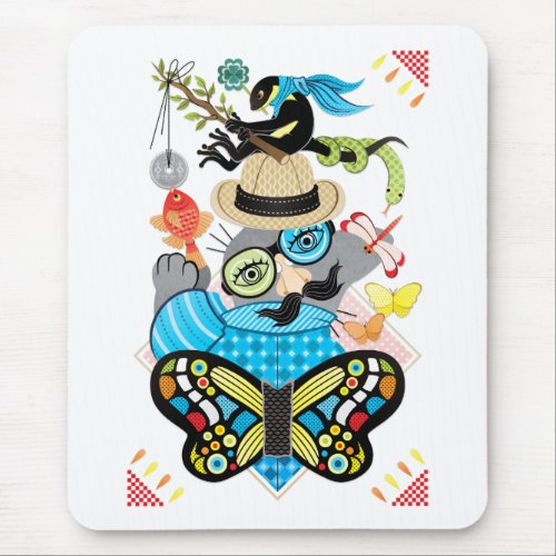 Fishing and Nose Glasses (Remake) Mouse Pad