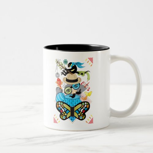 Fishing and Nose Glasses (Remake) Two-Tone Coffee Mug
