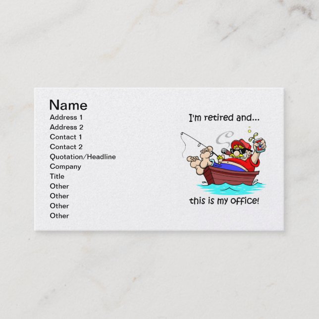 fishing and retirement business card (Front)