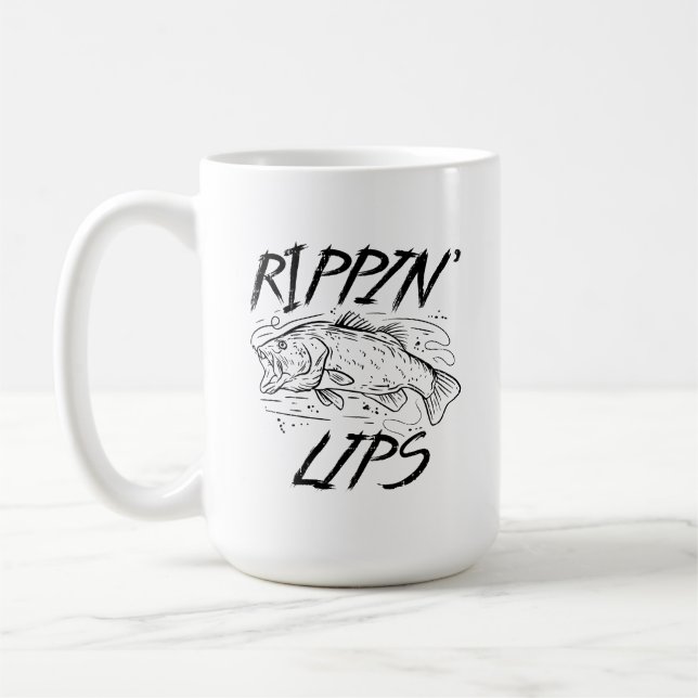 Fishing and Rippin Lips Coffee Mug (Left)