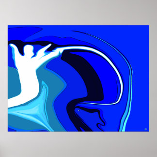 Fishing Angel Abstract Poster