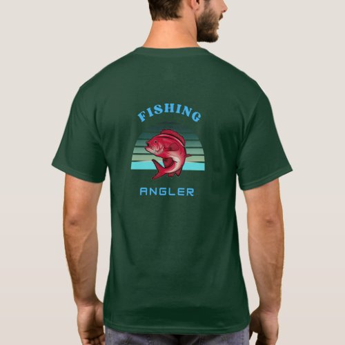 Fishing Angler Anglers catch fish pocket design T_Shirt