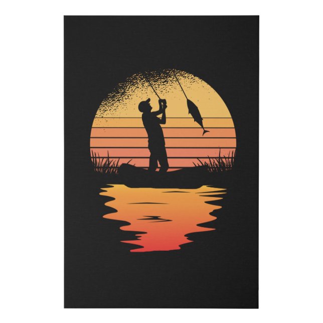 Fishing Angler Fishing Rod Fisherman Gift Idea Faux Canvas Print (Front)