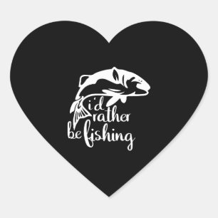 Fishing anglers angling fish heart sticker