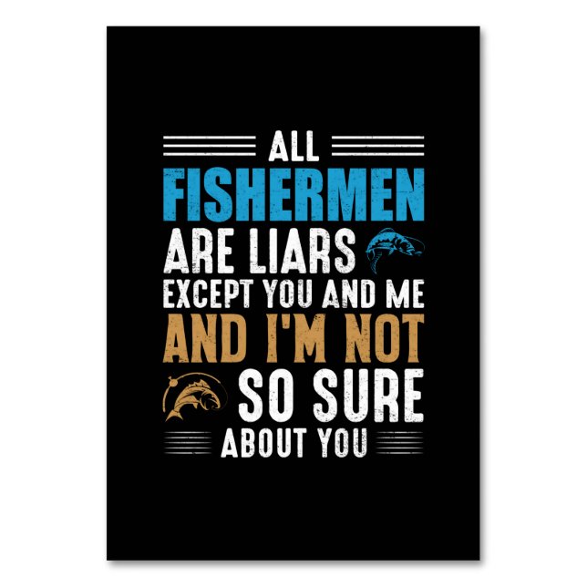 Fishing Art All Fisherman Table Number (Front)