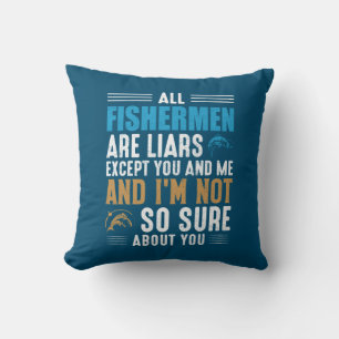 Fishing Art All Fisherman Throw Pillow