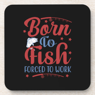 Fishing Art Born To Fish Beverage Coaster