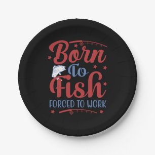 Fishing Art Born To Fish Paper Plates