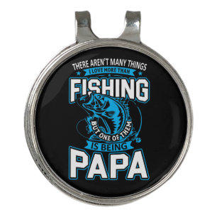 Fishing Art Papa Loves More Than Fishing Golf Hat Clip