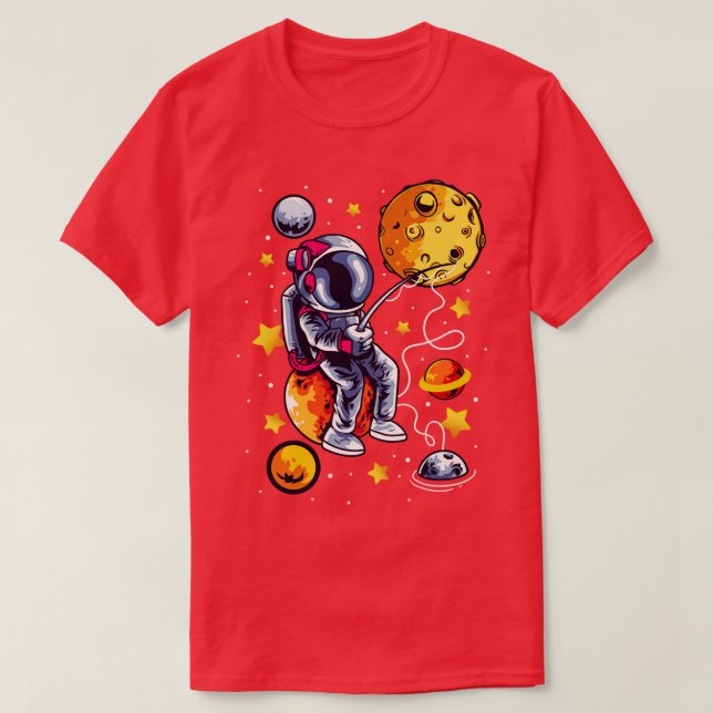 Fishing Astronaut Space T-Shirt (Design Front)