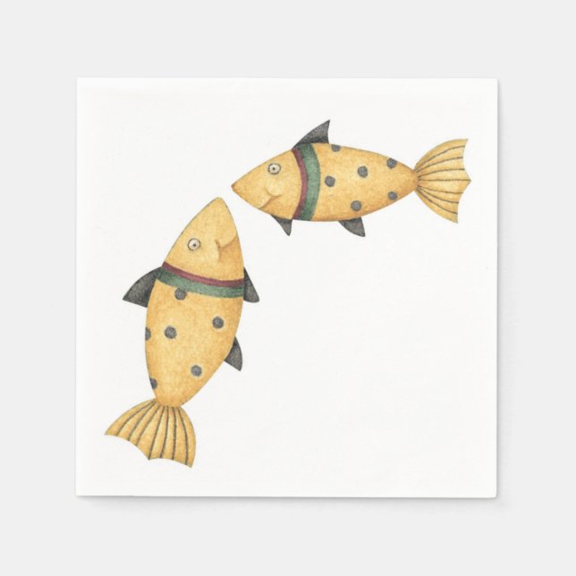 Fishing at Cabin Napkins (Front)