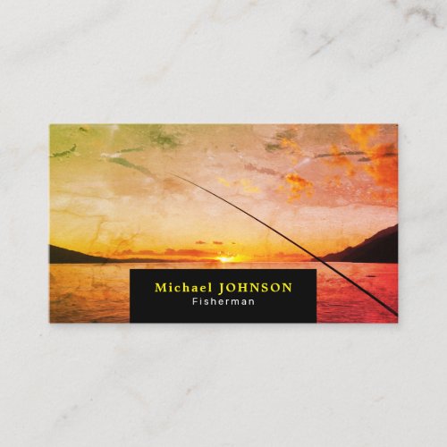 Fishing at Sunrise Fisherman Fishing Store Business Card