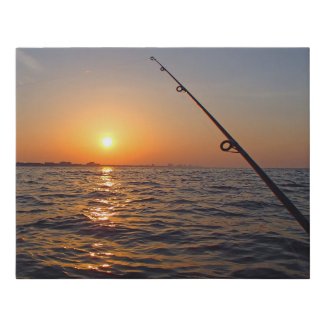 Fishing at Sunrise near Destin FL Faux Canvas Print