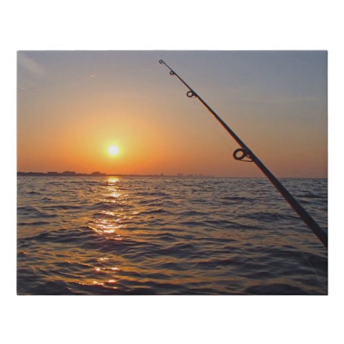 Fishing at Sunrise near Destin FL Faux Canvas Print