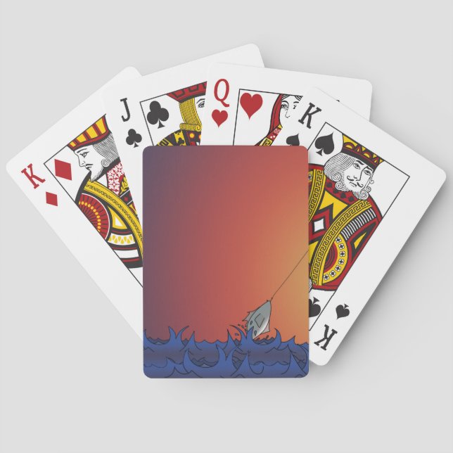 Fishing at Sunrise Poker Cards (Back)