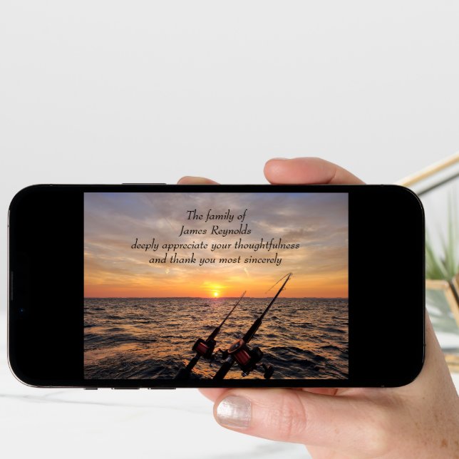 Fishing At Sunrise Sympathy Thank You  Card (Front Digital)