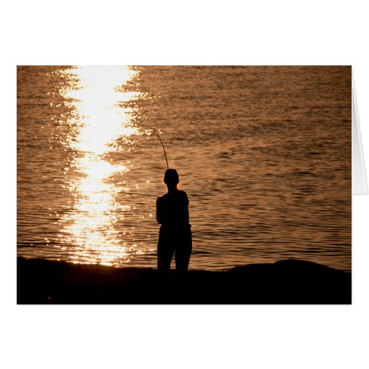 Fishing at sunset cards (Front Horizontal)