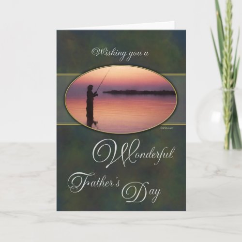 Fishing at Sunset Fathers Day Card