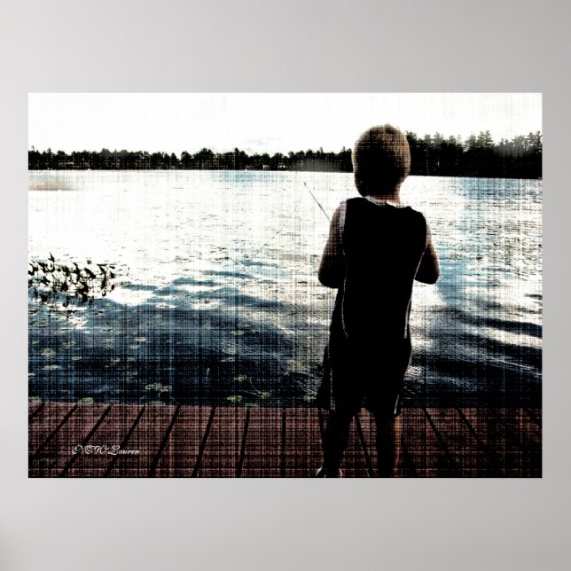 Fishing At Sunset Poster (Front)