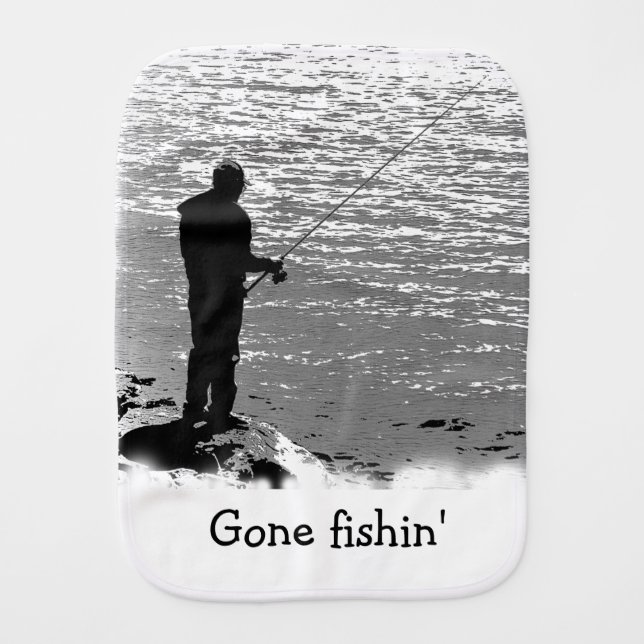 Fishing at the Lake Baby Burp Cloth (Front)