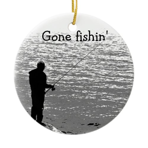 Fishing at the Lake Ceramic Ornament