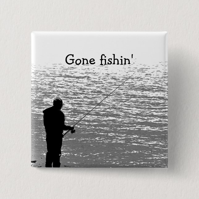 Fishing at the Lake Pinback Button (Front)
