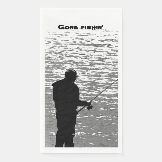 Fishing at the Lake Sports Paper Guest Towel