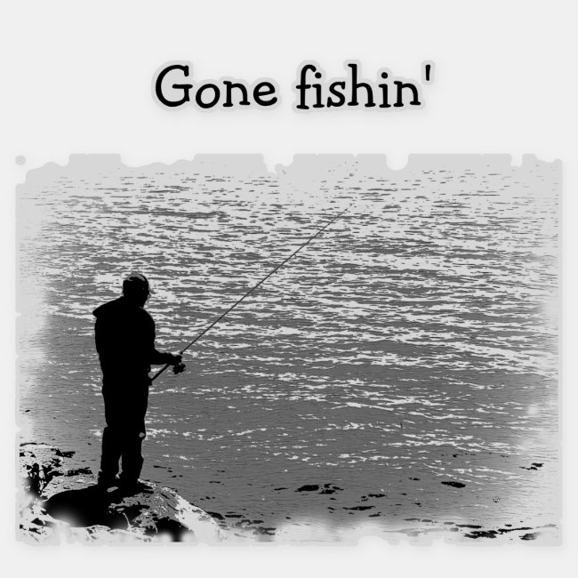 Fishing at the Lake Vinyl Sticker
