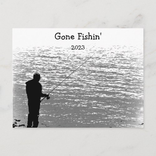 Fishing at the Lake with 2023 Calendar on Back Postcard