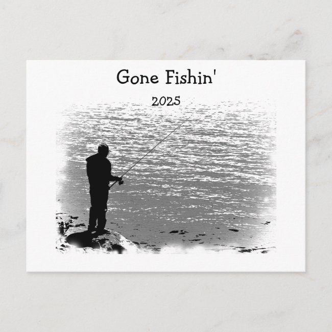 Fishing at the Lake with 2025 Calendar on Back