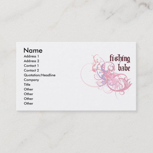 Fishing Babe Business Card (Front)