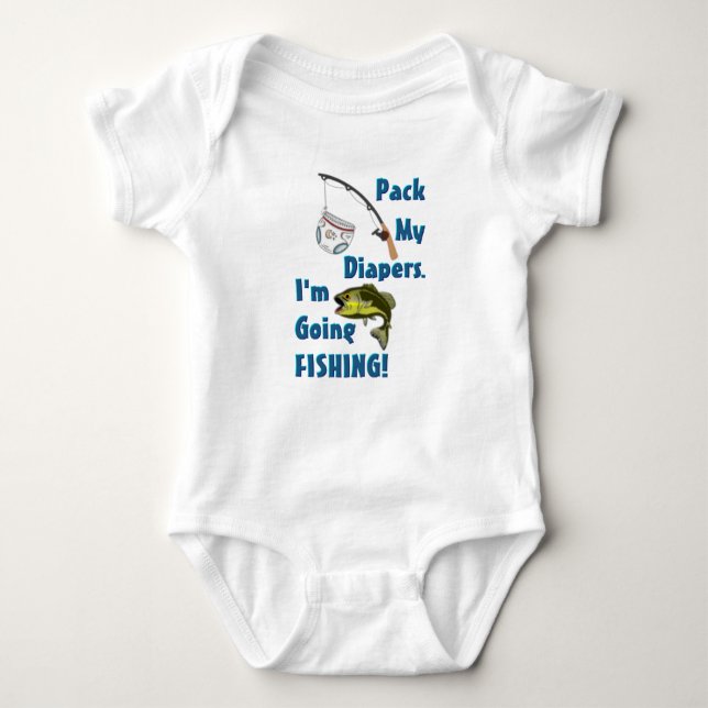 FISHING! baby Bodysuit (Front)