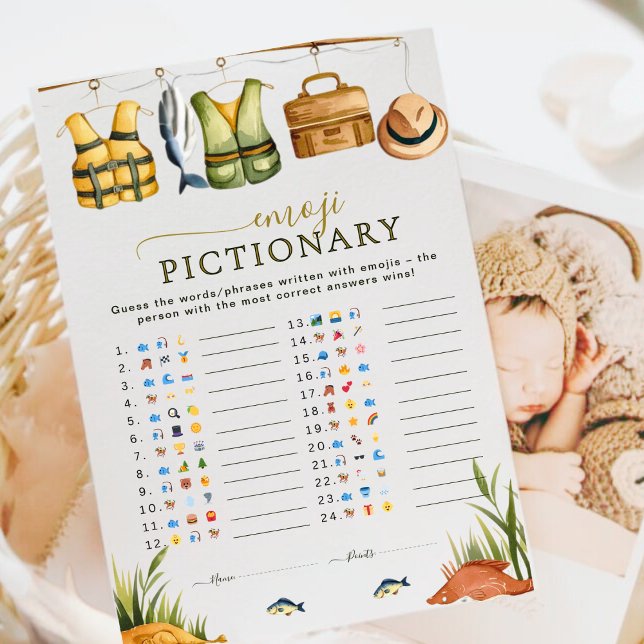 Fishing Baby Boy Baby Shower Emoji Pictionary Game (Creator Uploaded)