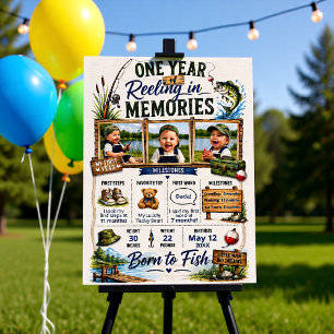 Fishing Baby Milestone First Year Custom Photo Foa Foam Board