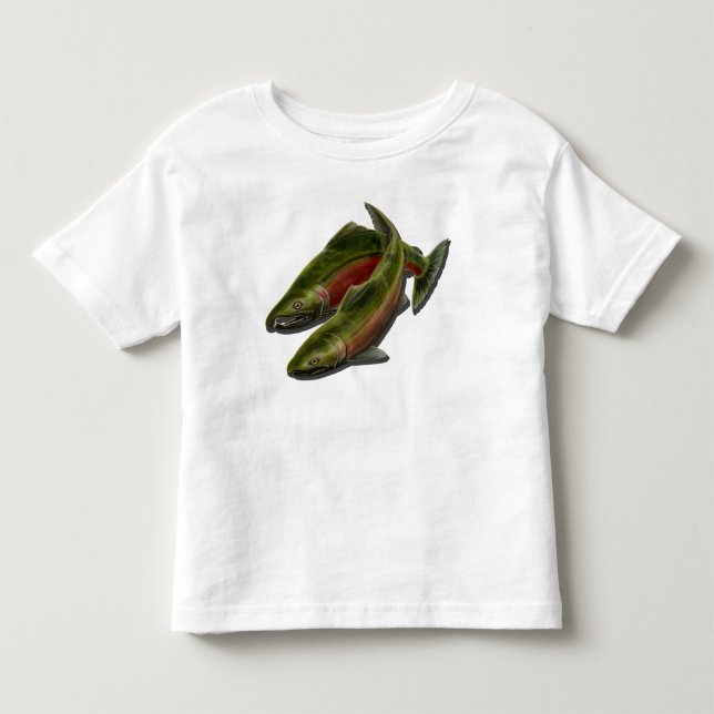 Fishing Baby Shirt Salmon Fisherman Toddler Shirt (Front)