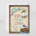 Fishing baby shower, boy rustic Reel excited