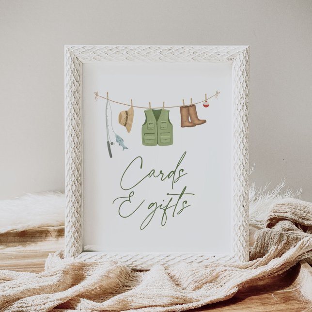 Fishing Baby Shower Cards and Gifts Sign (Creator Uploaded)