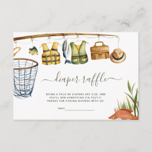 Fishing Baby Shower Diaper Raffle Enclosure Card
