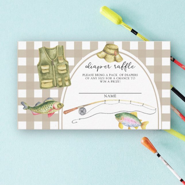 fishing baby shower - diaper raffle ticket enclosure card (Creator Uploaded)
