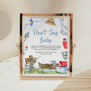 Fishing Baby Shower Don't Say Baby Poster
