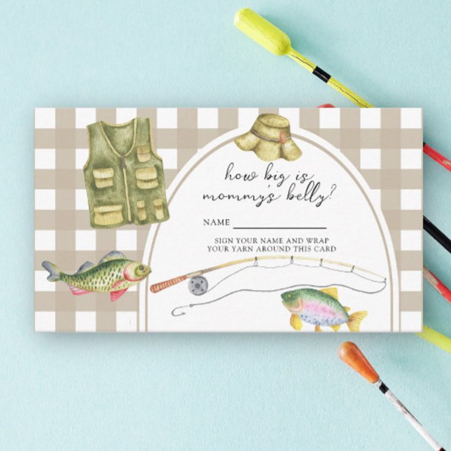 fishing baby shower - How big is mommy's belly Enclosure Card (Creator Uploaded)