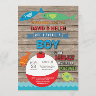 Catch the Joy Sea Bass Fishing Themed Baby Shower Invitation | Zazzle