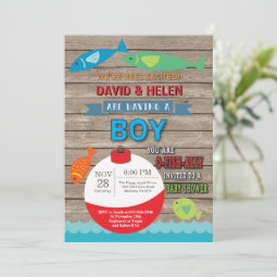 Fishing Baby Shower Invitation Boy Fish | Zazzle