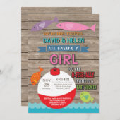 Fishing Baby Shower Invitation Girl Fish (Front/Back)
