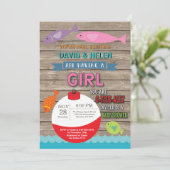 Fishing Baby Shower Invitation Girl Fish (Standing Front)