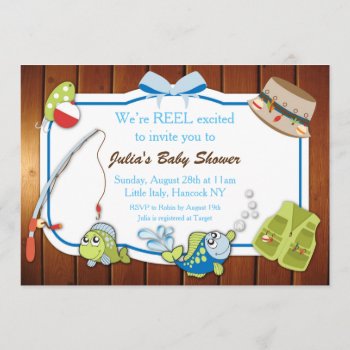 Fishing Baby Shower Invitation Personalized Invite by AnnounceIt at Zazzle