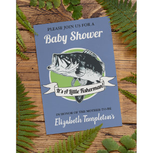 TIRYWT Fishing Theme Baby Shower Invitations, Fill-In Style Gender Reveal  Party Invitations with Envelopes For Boys Girls(20-Pack), Baby Shower Party