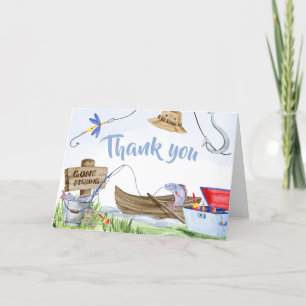 Fishing Baby Shower Letterpress Thank You Card